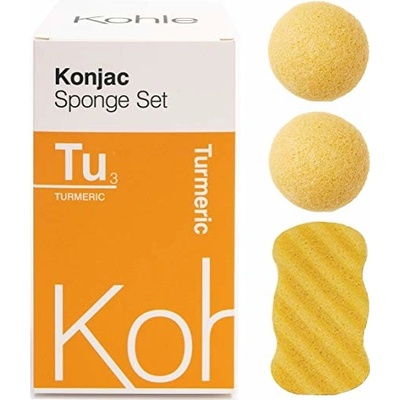 Kohle Company Konjac houbičky dárková sada kurkuma 3 ks