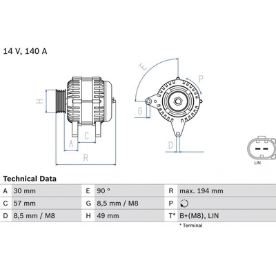 Alternátor BOSCH 0 986 083 170