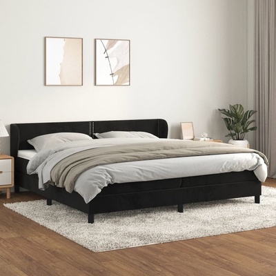 Petrashop 3127453 boxspring postel s matrací černá samet