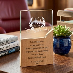 Art Gift Стъклен плакет - Признание