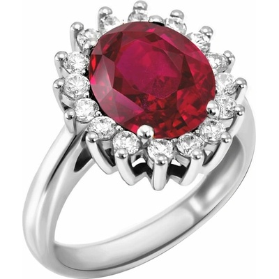 Eppi Zlatý prsten s rubínem a diamanty Tubiah R34328