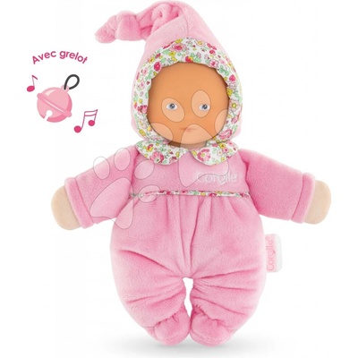Corolle Babidoux Blossom Garden Mon Doudou s modrými očami a hrkálkou 20 cm