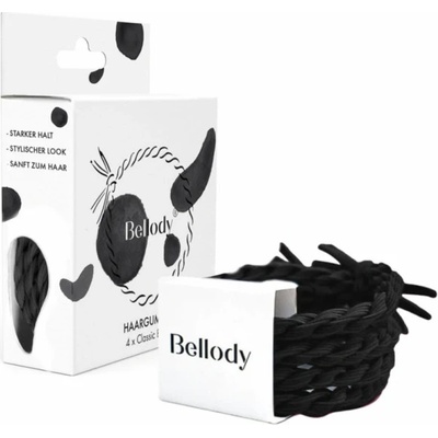 BELLODY Hair Ties gumičky do vlasů Black 4 ks