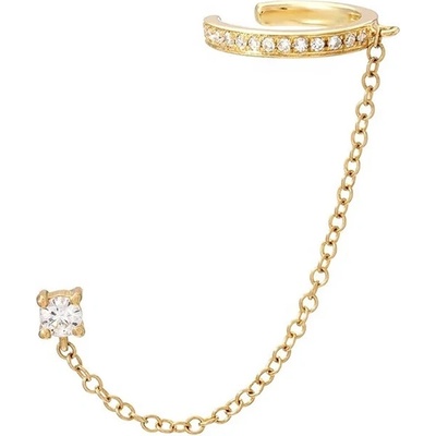 DELIS Обеци с маншети от сребро, jw997, дизайн с верижка, златно покритие (jw997)