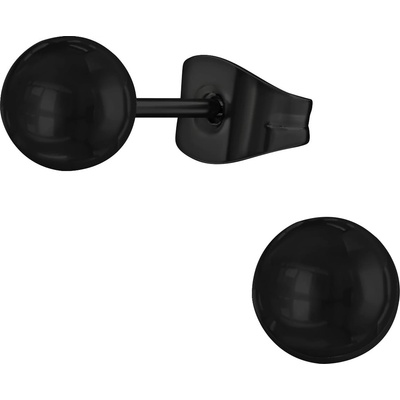 Bijutanki Черни Обеци от Медицинска Стомана - Голямо Топче