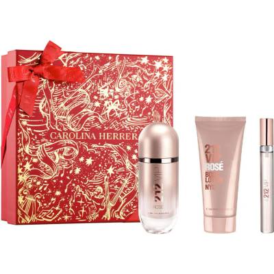 Carolina Herrera VIP Rose Gift Set EDP 80 ml + Body Lotion 100 ml + EDP 10 ml за жени