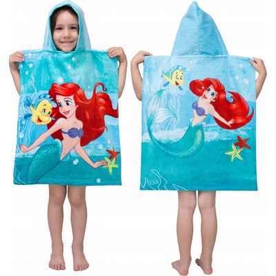 Jerry Fabrics plážová osuška pončo Ariel Friends 50 x 115 cm