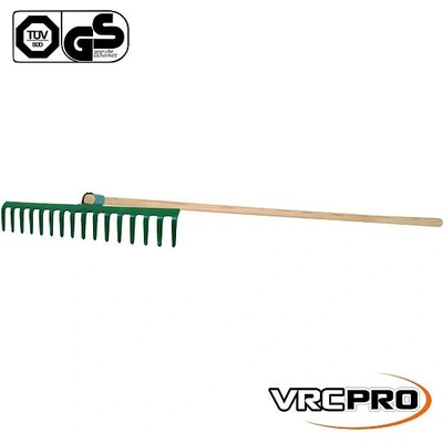 VRCPRO Hrable kovové 16 zubové drevená násada 151cm