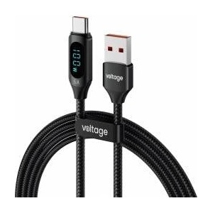 Voltage USB-A / USB-C Cable Voltage PowerDisplay 66W 100cm black