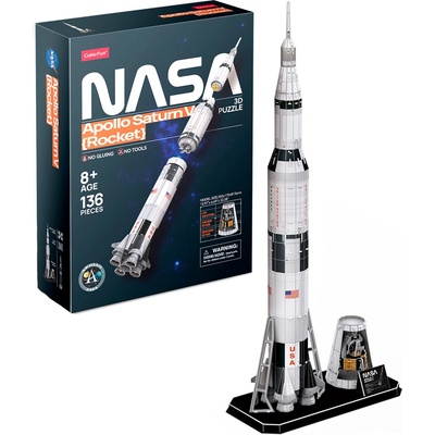 CubicFun 3D пъзел CubicFun от 136 части - Ракета NASA Apollo Saturn V (DS1059h)