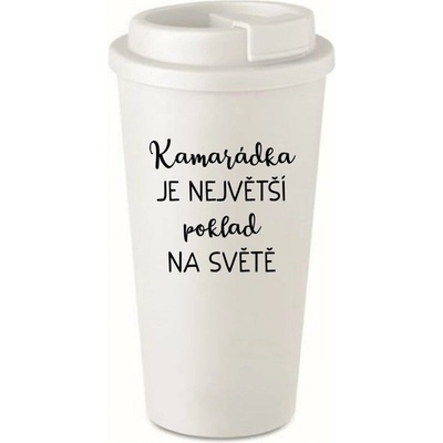 Giftela KAMARÁDKA JE NEJVĚTŠÍ POKLAD NA SVĚTĚ bílý termohrnek 475 ml