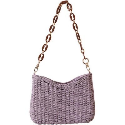 Macramé kabelka s retiazkou Fialová