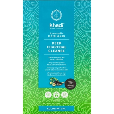 Khadi Hair Mask Detox Charcoal hloubkově čistící vlasová maska 50 g