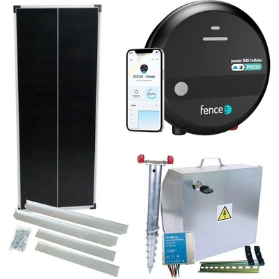 VNT electronics s.r.o. Premium sada solární ohradník - Kompletní bezpečnostní schránka + 5J LTE chytrý zdroj, panel 100 W