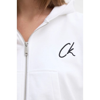 Calvin Klein Памучен суичър Calvin Klein Jeans в бяло с качулка с апликация J20J224440 (J20J224440)