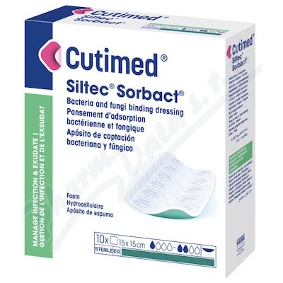 Cutimed Siltec Sorbact B antim.kr.ster.15 x 15 cm10 ks
