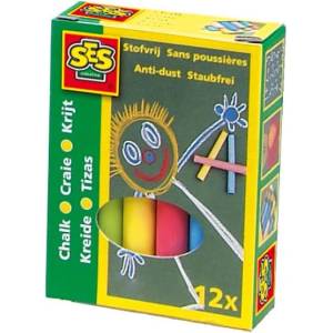 SES Creative Цветни тебешири 12x, диаметър. 10 (00201)