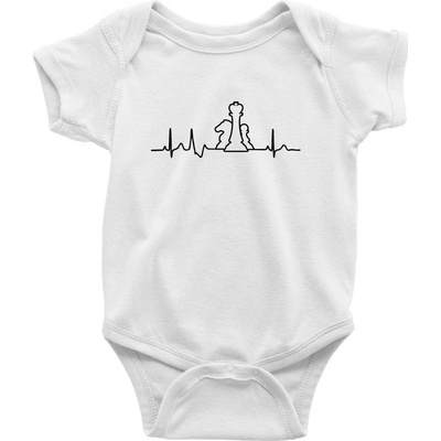 EKG šach Dojčenské body krátký rukáv biele