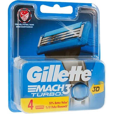 Gillette Mach3 Turbo сменяеми глави Man 4 бр