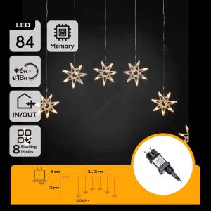 Aigostar - LED външна гирлянда 84xLED/230V 1, 2x1m IP44 топла бяла снежинки (AI2136)