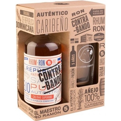 Contrabando Anejo 5y 38% 0,7 l (dárkové balení 1 sklenice)