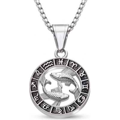 Biju Řetízek z chirurgické oceli + přívěsek znamení ryby 3002216-2