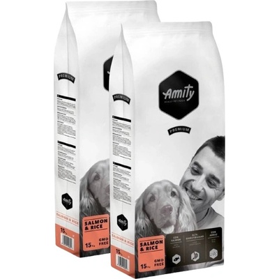 Amity premium dog Salmon & rice 2 x 15 kg