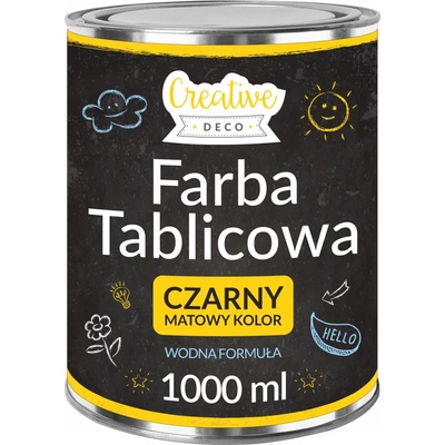 Creative Deco Barva na tabuli 1 l černá