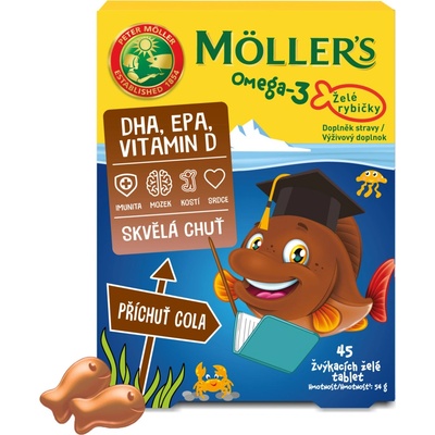 Mollers Omega-3 želé rybičky Cola 45 tablet
