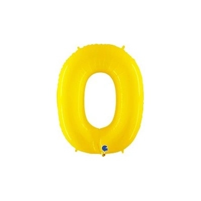 GRABO fóliový balónek ČÍSLICE ŽLUTÁ 0 LESKLÁ 102cm,40" nafukovací