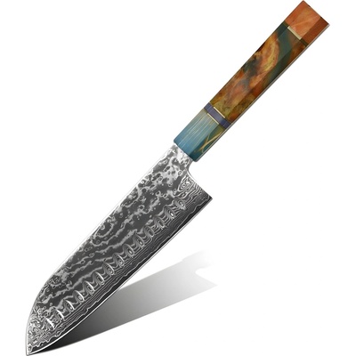 HARAHU Дамаски кухненски нож YO-37566 - Santoku / Многоцветен KP37566 (YO-37566)