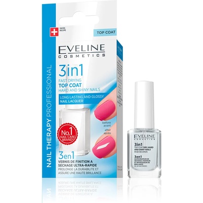 Eveline Cosmetics Nail Therapy Топ лак за нокти 3 в 1 Eveline (59803503)