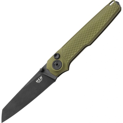 MKM MIURA – CPM Magnacut DSW bld - SOLID Green Alu hdl, BUTTON LOCK - REV. S/S CLIP MK MI-AGB