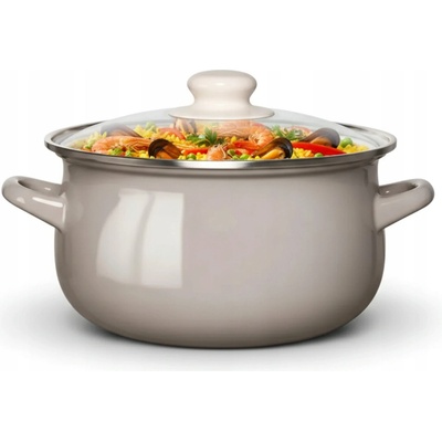 Altom Design taupe Hrniec smaltovaný 2,7 l s pokrievkou 20 cm indukcia plyn