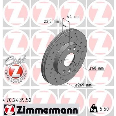 Brzdový kotúč ZIMMERMANN 470.2439.52