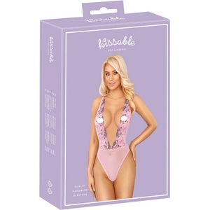 Kissable - боди с розова бродерия - розово - L/XL