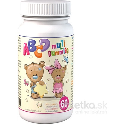 ABCD muLTi Gummies Clinical pektínové bonbóny s malinovou príchuťou 60 ks
