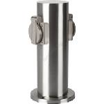 Brilagi - Екстериорен стълб с контакти pillar 2z schuko 230v ip44 матов хром (bg1532)