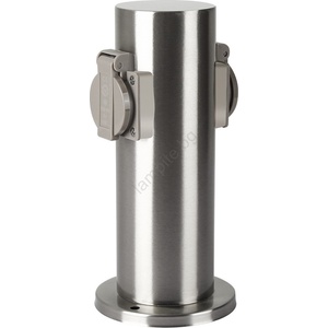 BRILAGI - Екстериорен стълб с контакти pillar 2z schuko 230v ip44 матов хром (bg1532)