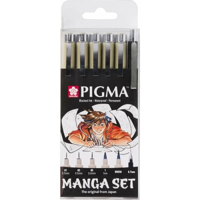 Sakura Pigma Micron Manga Технически химикалки Black 6 бр (POXSDKMAN6)