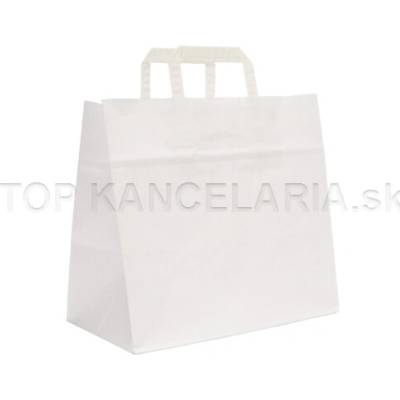 Harmanec Papierová taška s plochou rúčkou 26x17x25cm Biela