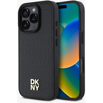 DKNY PU кожа с повтарящ се десен с логото Stack MagSafe заден капак за iPhone 16 Pro Black DKNY | Lilav | МЪЖЕ | UNI