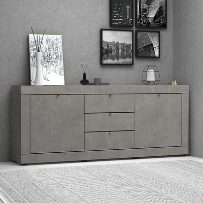 TopMebel Меламиново бюфет Ocean в бетонен сив цвят 240x45x86см