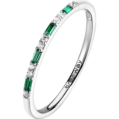 Brosway strieborný prsteň so zirkónmi Fancy Life Green FLG149