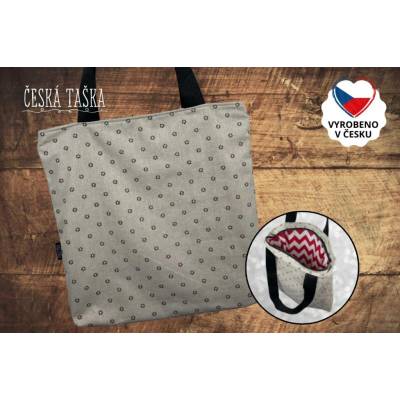 Česká Taška Taškokabelka PETALS XL Česká ručně šitá taška s podšívkou a zipem 50×50 cm