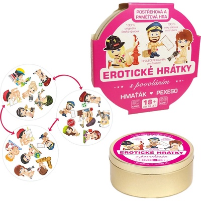 Erotické hrátky s povoláním 18+ společenská hra 2v1 v plechové krabičce – Zbozi.Blesk.cz