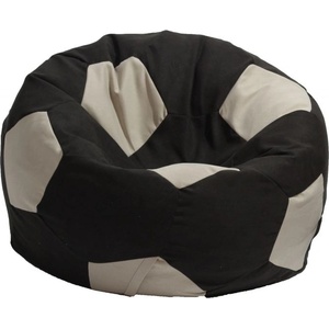PUFRELAX Пуф, топка 400л. Telstar XL - Black & Cream, За открито, Пълнеж от Полистиролни перли (PUF-G-TXL-PT-BLCRE) - topmarket
