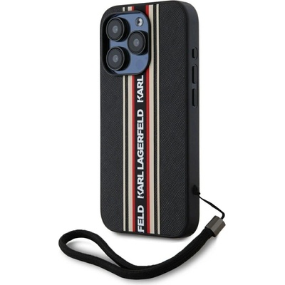 KARL LAGERFELD Калъф Karl Lagerfeld Saffiano Athleisure Stripes Cord iPhone 15 Pro Max - червен (3666339254636)