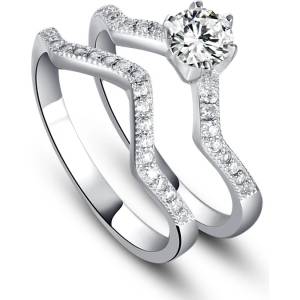 Silenti Jewelry Сребърен пръстен "Дуо" - 8 - 57мм (18.1мм диам. )