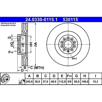 Brzdový kotúč ATE PowerDisc 24.0330-0115.1